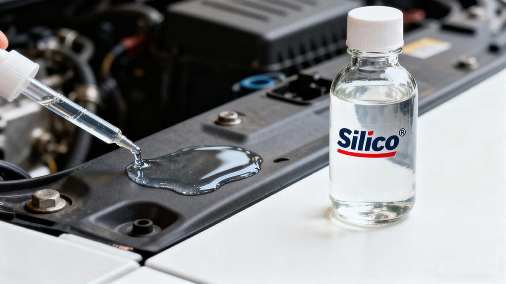 Application of modified silicone oil