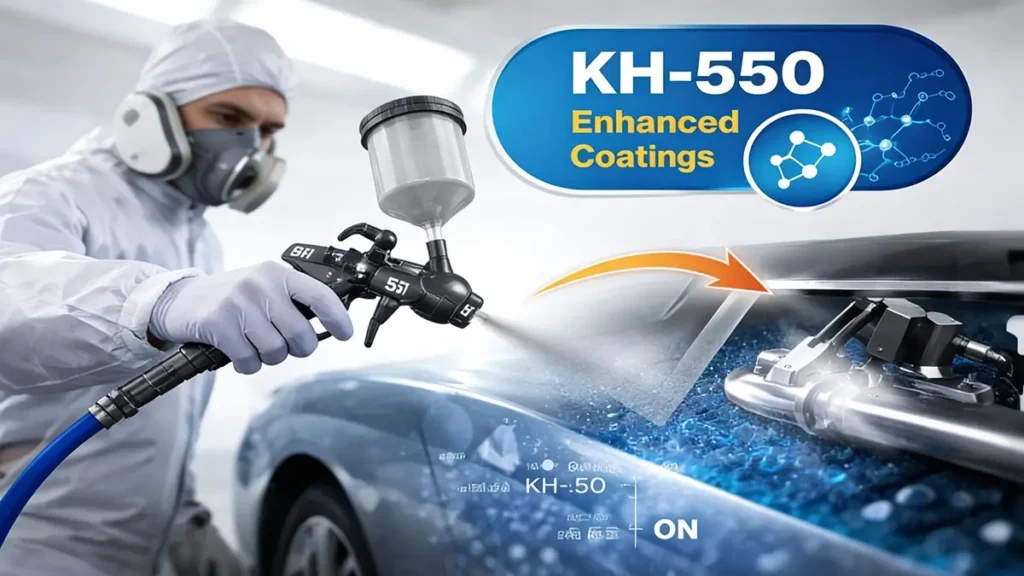 KH-550 silane coupling agent enhancing adhesion in industrial coatings on metal surfaces