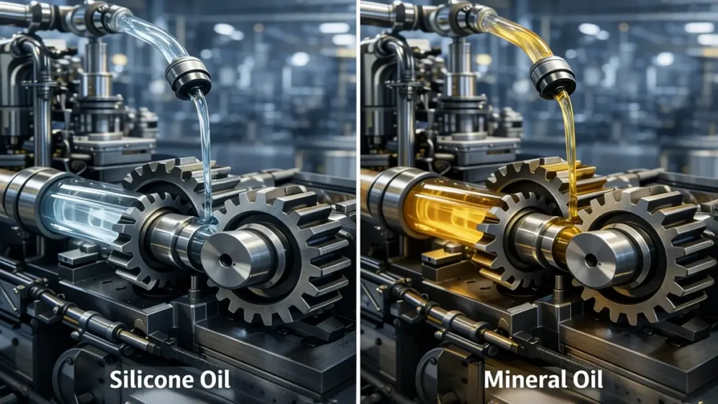 industrial lubricants silicone oil and mineral oil used in machinery systems