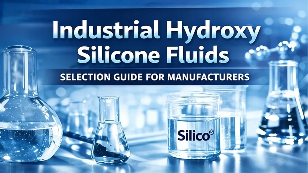 Industrial Hydroxy Silicone Fluids laboratory setup with flasks, beakers, and research equipment for manufacturers